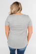 Rock & Roll Lace Up Short Sleeve Top- Grey