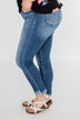 KanCan Raw Hem Skinny Jeans- Heather Wash