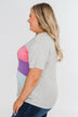 One Day At A Time Striped Color Block Top- Pink, Purple, Blue