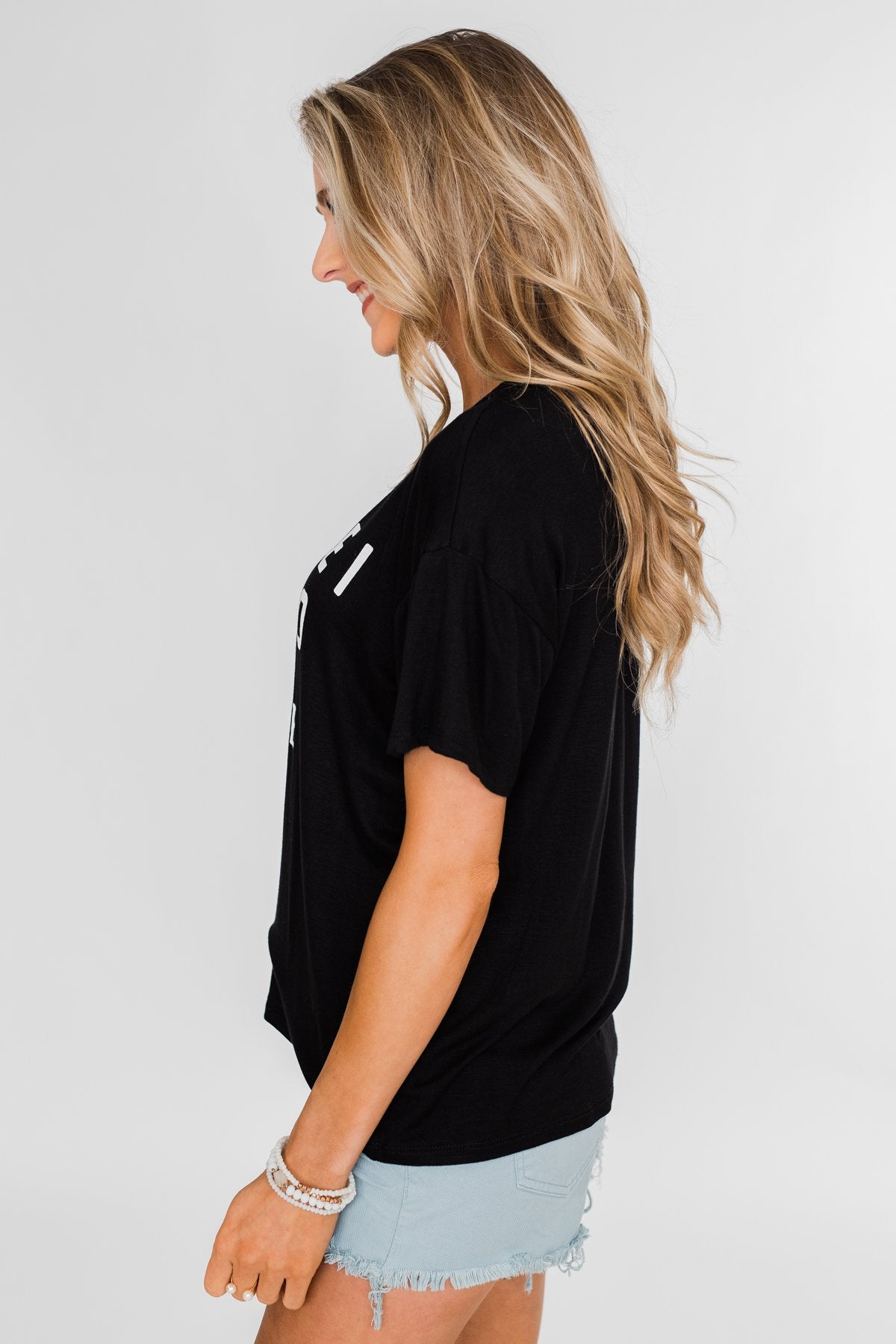 "Because I Said So" Graphic Short Sleeve Top- Black
