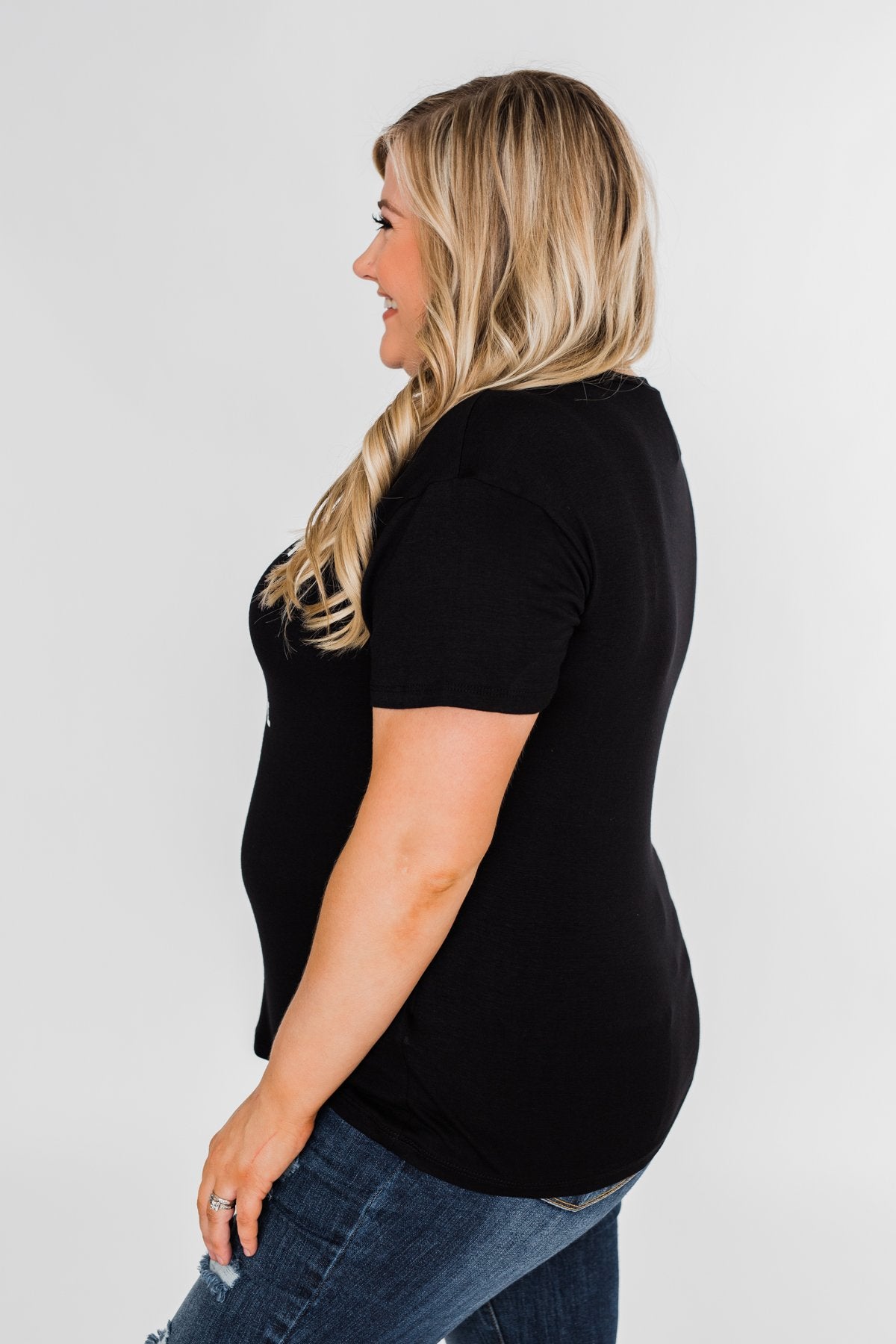 "Because I Said So" Graphic Short Sleeve Top- Black