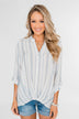 By the Beach Blouse- Blue and Yellow