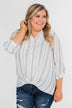 By the Beach Blouse- Blue and Yellow