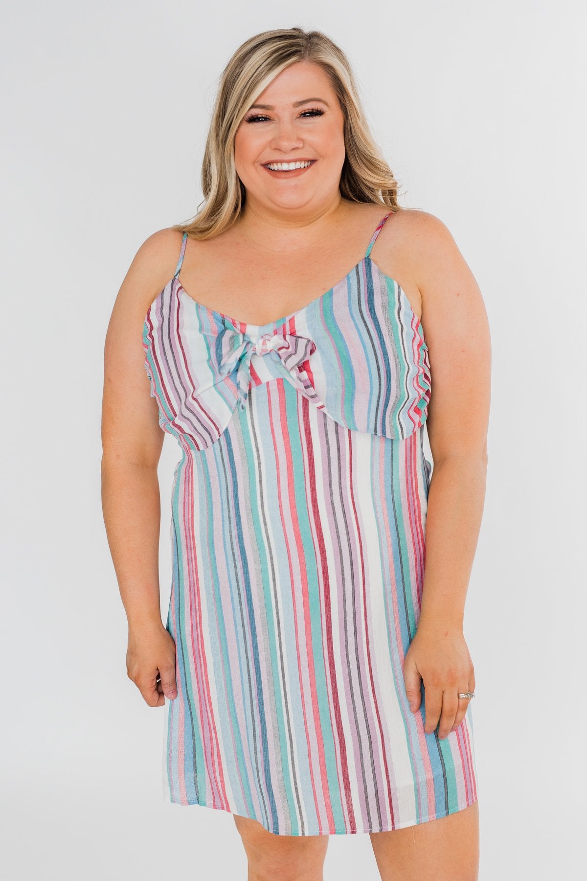 So Sweet Striped Dress- Multi Colored