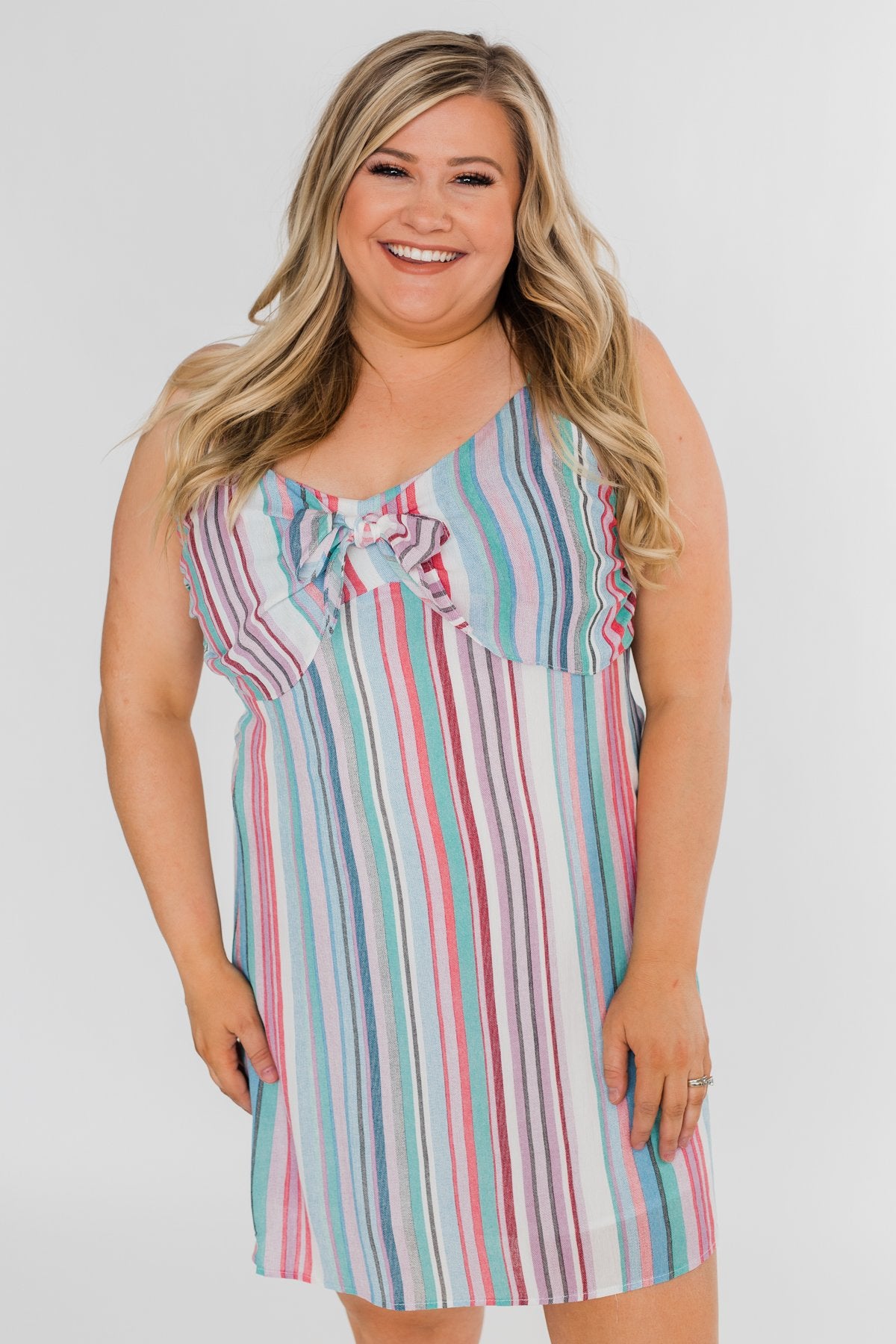 So Sweet Striped Dress- Multi Colored