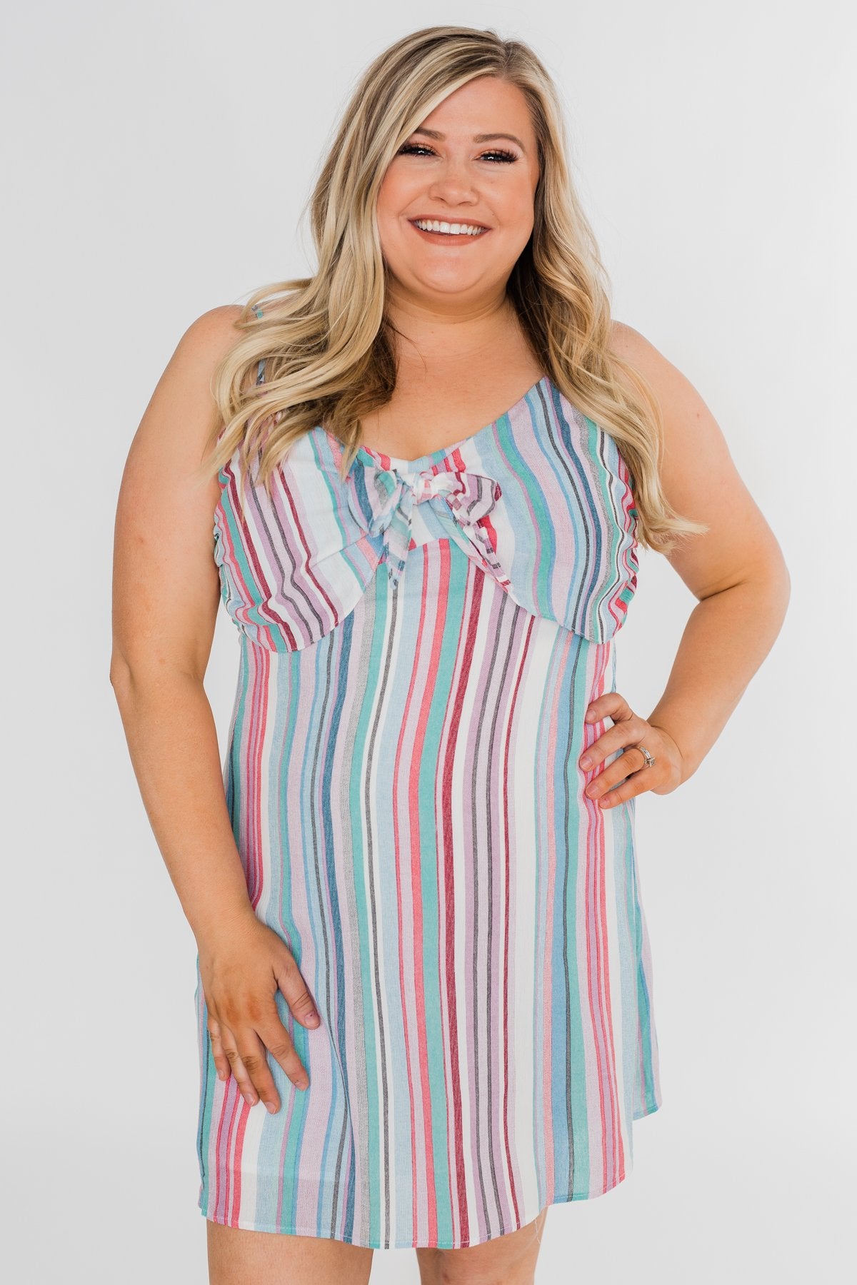 So Sweet Striped Dress- Multi Colored