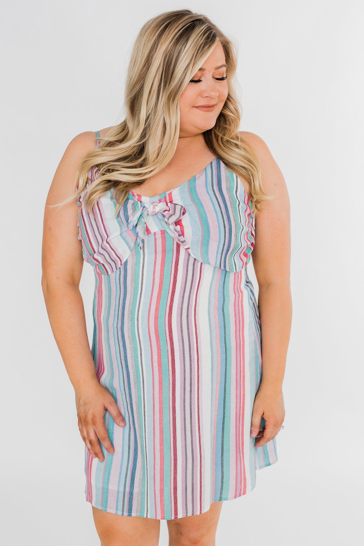 So Sweet Striped Dress- Multi Colored