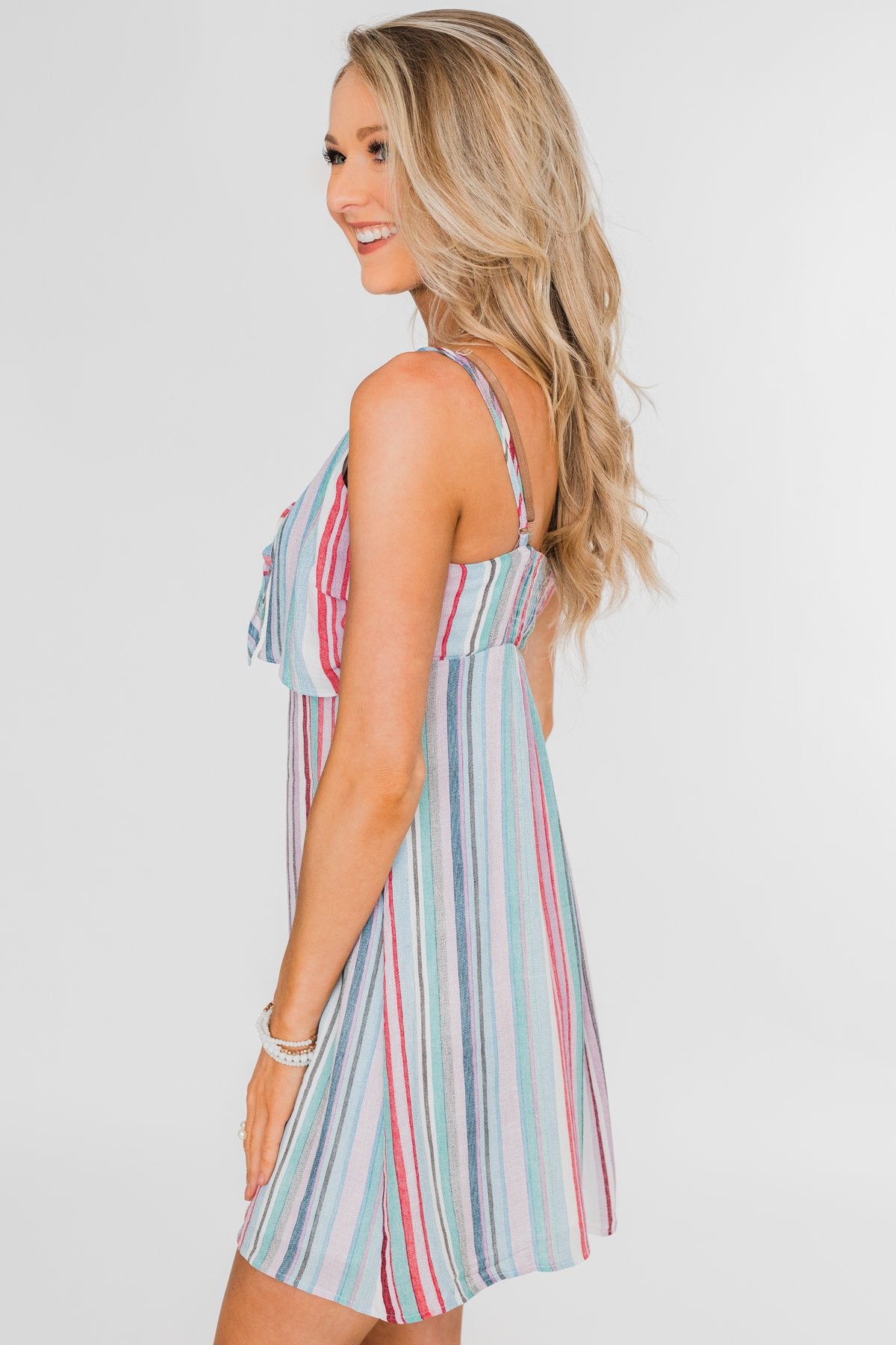 So Sweet Striped Dress- Multi Colored