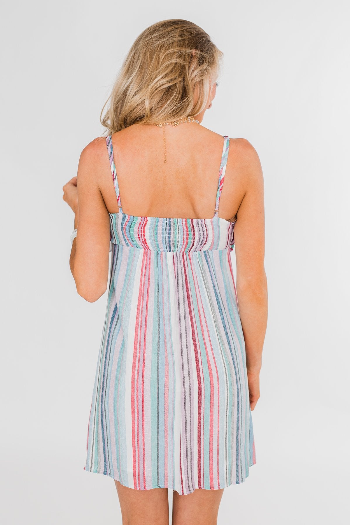 So Sweet Striped Dress- Multi Colored