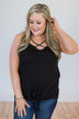Simply Tied Black Knot Top