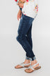C'est Toi Distressed Ankle Cuff Skinnies- Jaci Wash