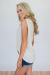 Basic Button Tank Top- Ivory