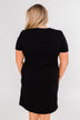Short Sleeve T-Shirt Dress- Black