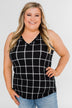 Step to the Beat Graph Striped Tank Top- Black