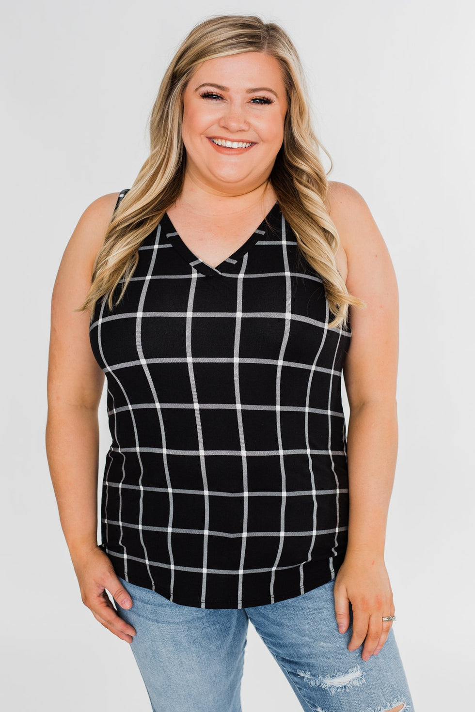 Step to the Beat Graph Striped Tank Top- Black – The Pulse Boutique
