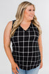 Step to the Beat Graph Striped Tank Top- Black