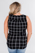 Step to the Beat Graph Striped Tank Top- Black