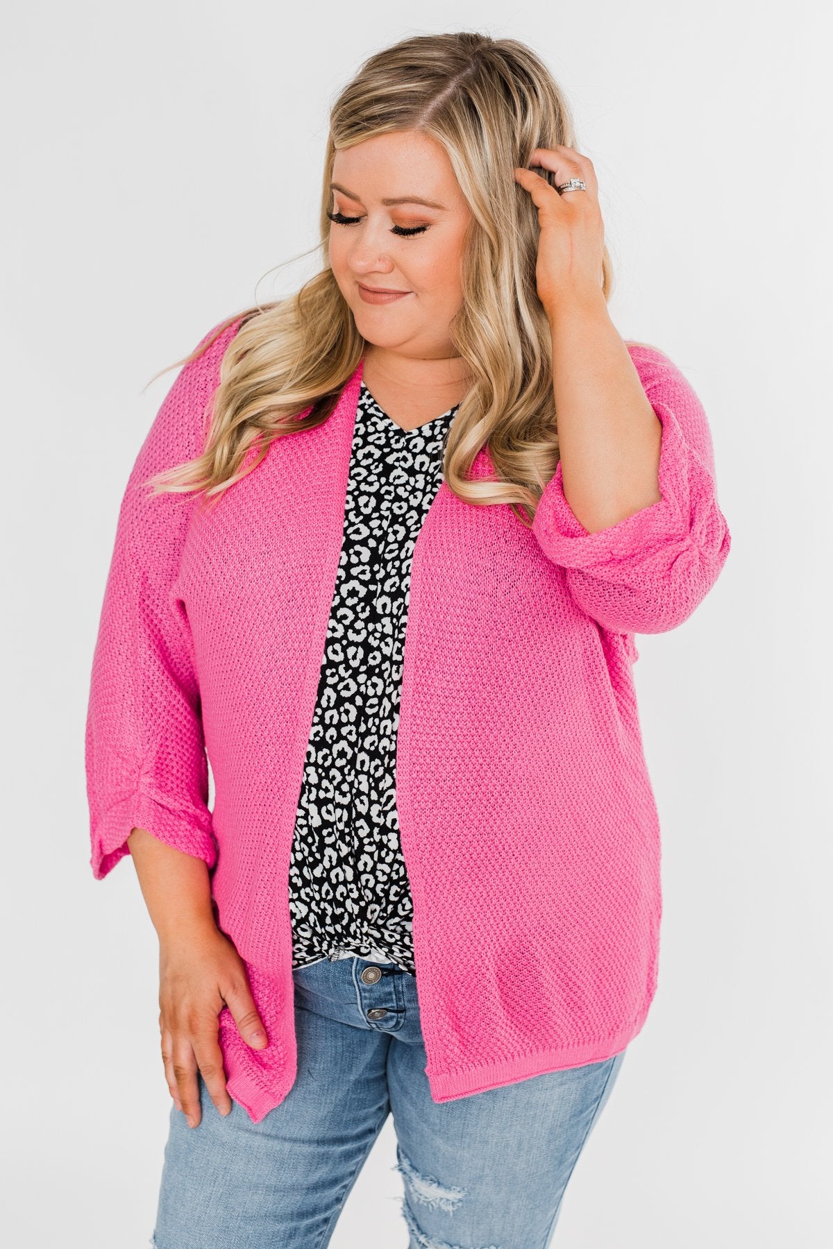 The Perfect Knit Cardigan- Pink