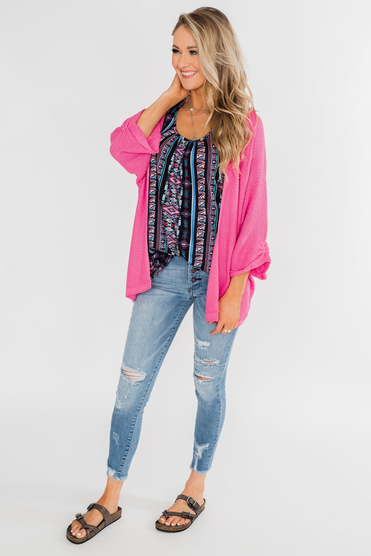 The Perfect Knit Cardigan- Pink