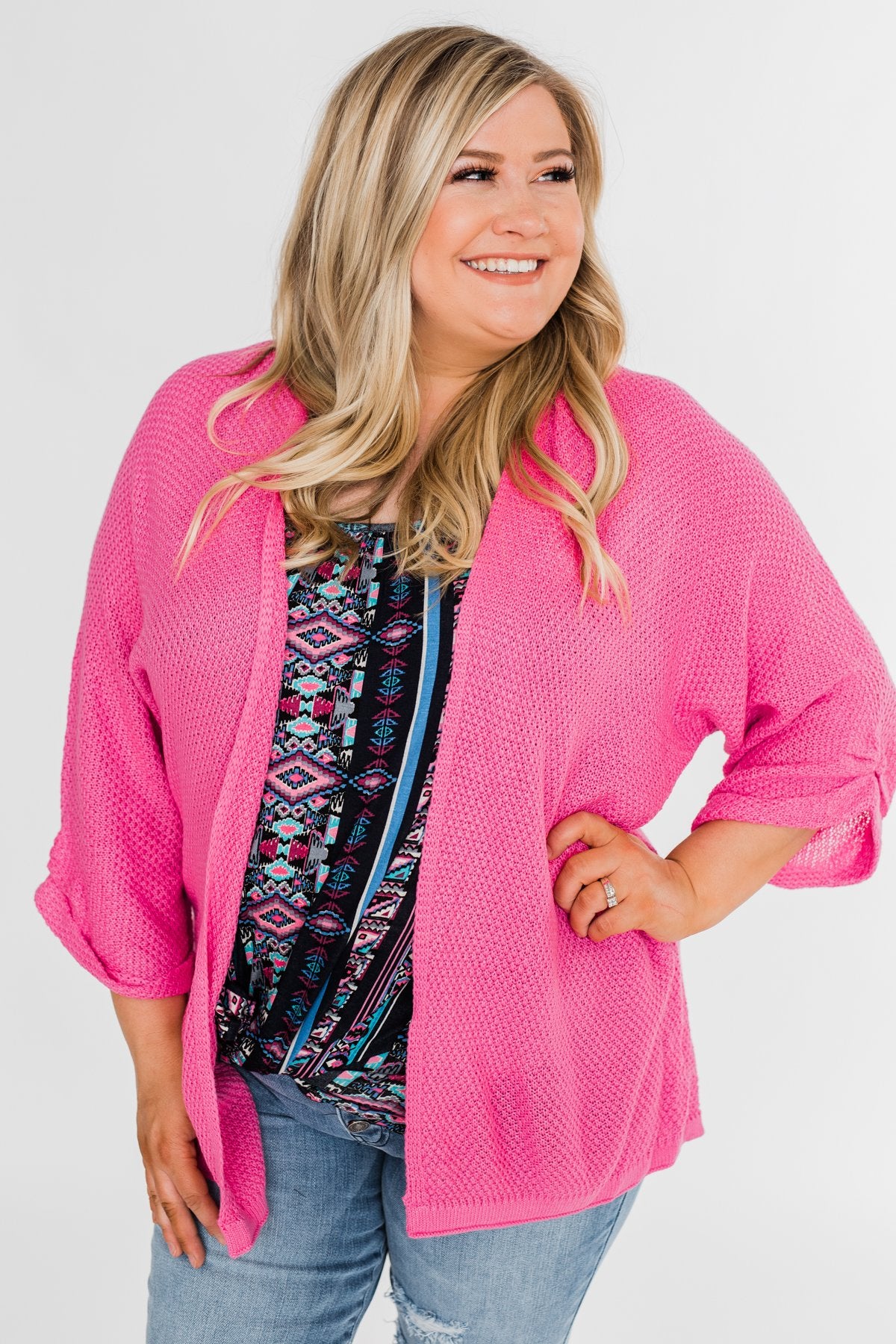 The Perfect Knit Cardigan- Pink
