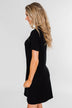 Short Sleeve T-Shirt Dress- Black