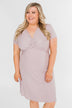 Tell Me More Front Knot Dress- Mauve