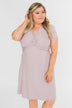 Tell Me More Front Knot Dress- Mauve
