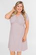 Tell Me More Front Knot Dress- Mauve