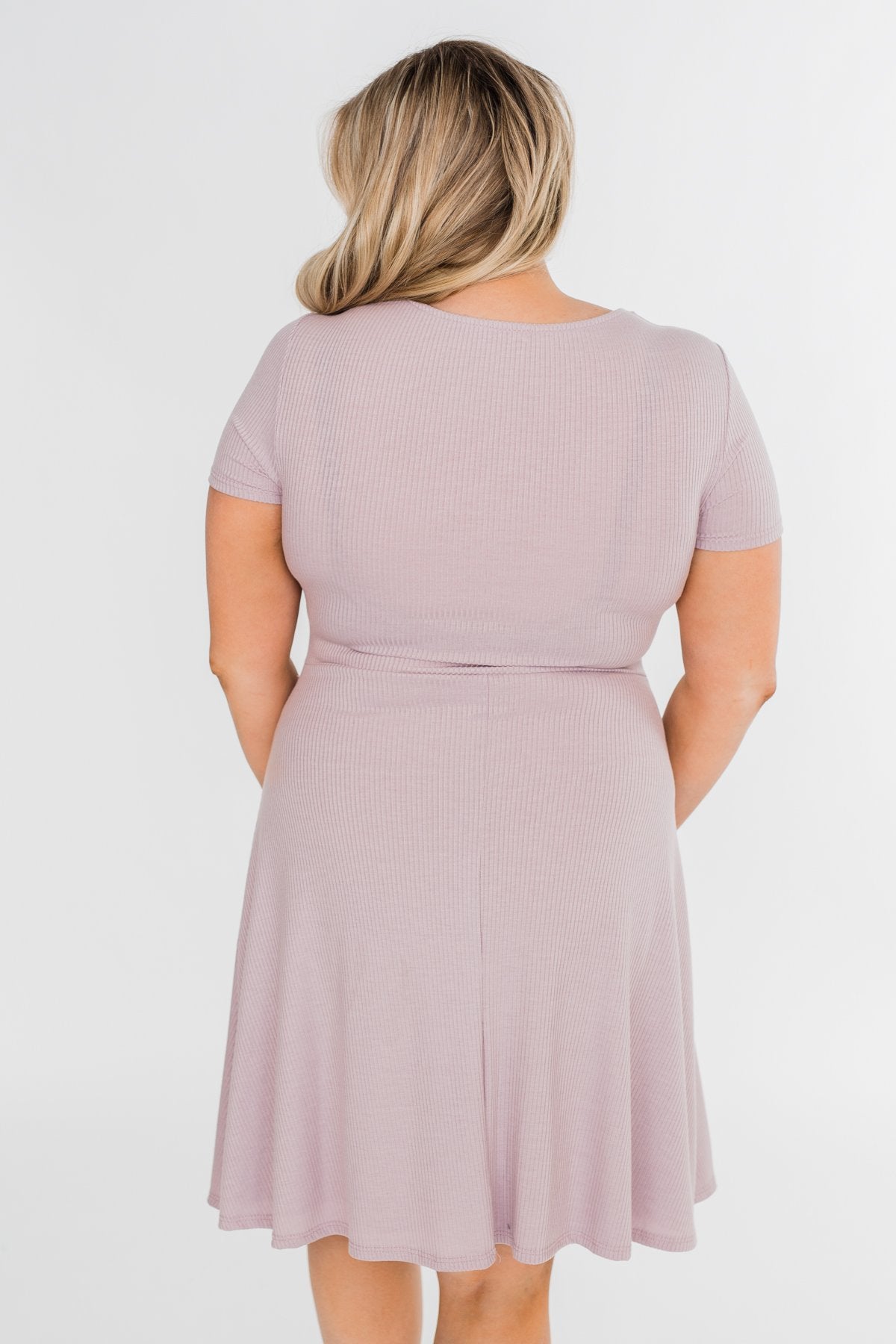 Tell Me More Front Knot Dress- Mauve