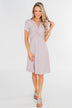 Tell Me More Front Knot Dress- Mauve