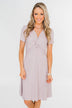 Tell Me More Front Knot Dress- Mauve