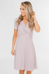 Tell Me More Front Knot Dress- Mauve
