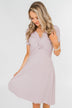 Tell Me More Front Knot Dress- Mauve