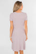 Tell Me More Front Knot Dress- Mauve