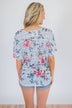 Where You Are Floral Knot Top- Blue