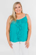 Ideal Situation Ruffle Tank Top- Turquoise