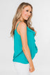 Ideal Situation Ruffle Tank Top- Turquoise