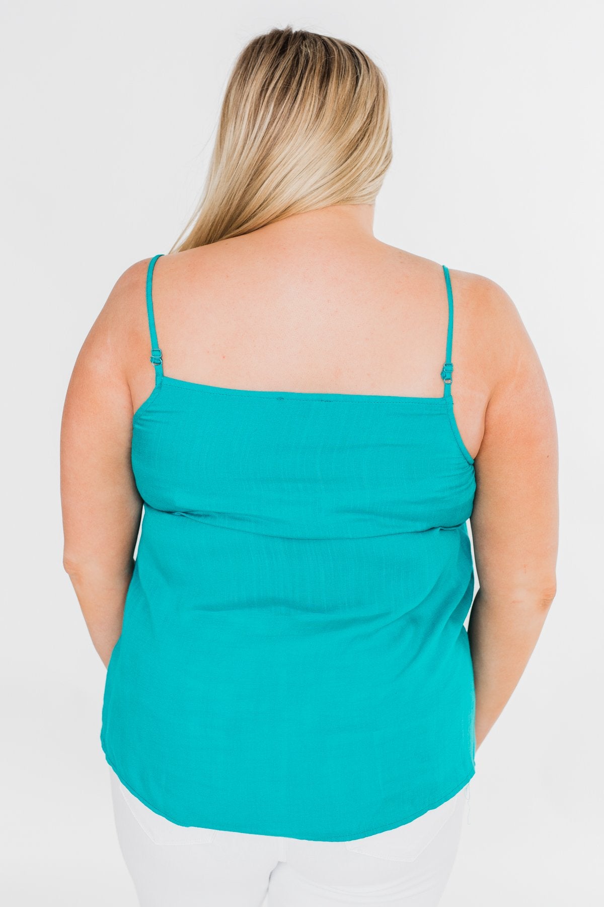 Ideal Situation Ruffle Tank Top- Turquoise