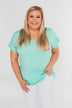 Attracted To You Sequin Pocket Top- Aqua