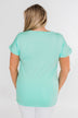 Attracted To You Sequin Pocket Top- Aqua