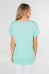 Attracted To You Sequin Pocket Top- Aqua