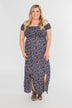 Beautiful Crazy Floral Dress- Navy