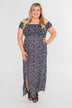 Beautiful Crazy Floral Dress- Navy