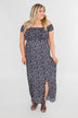 Beautiful Crazy Floral Dress- Navy