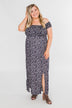 Beautiful Crazy Floral Dress- Navy