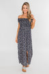 Beautiful Crazy Floral Dress- Navy