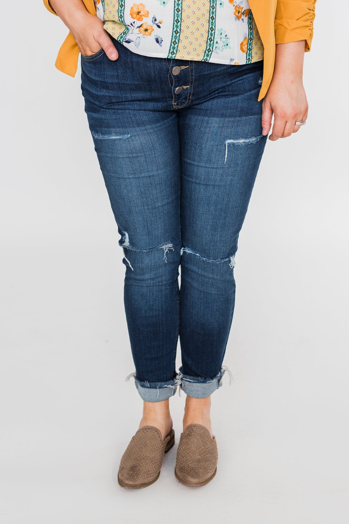 C'est Toi Distressed Skinny Jeans- Jade Wash