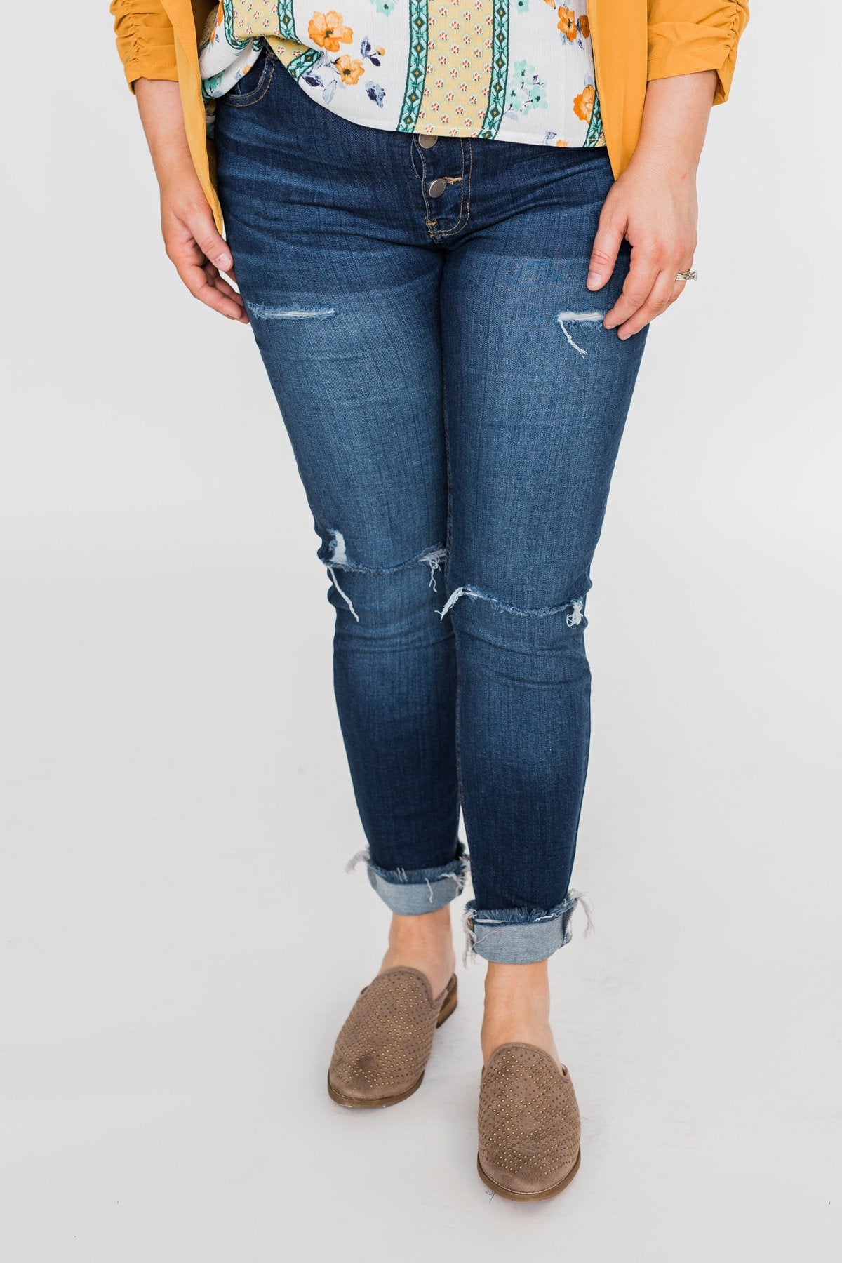 C'est Toi Distressed Skinny Jeans- Jade Wash