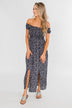 Beautiful Crazy Floral Dress- Navy