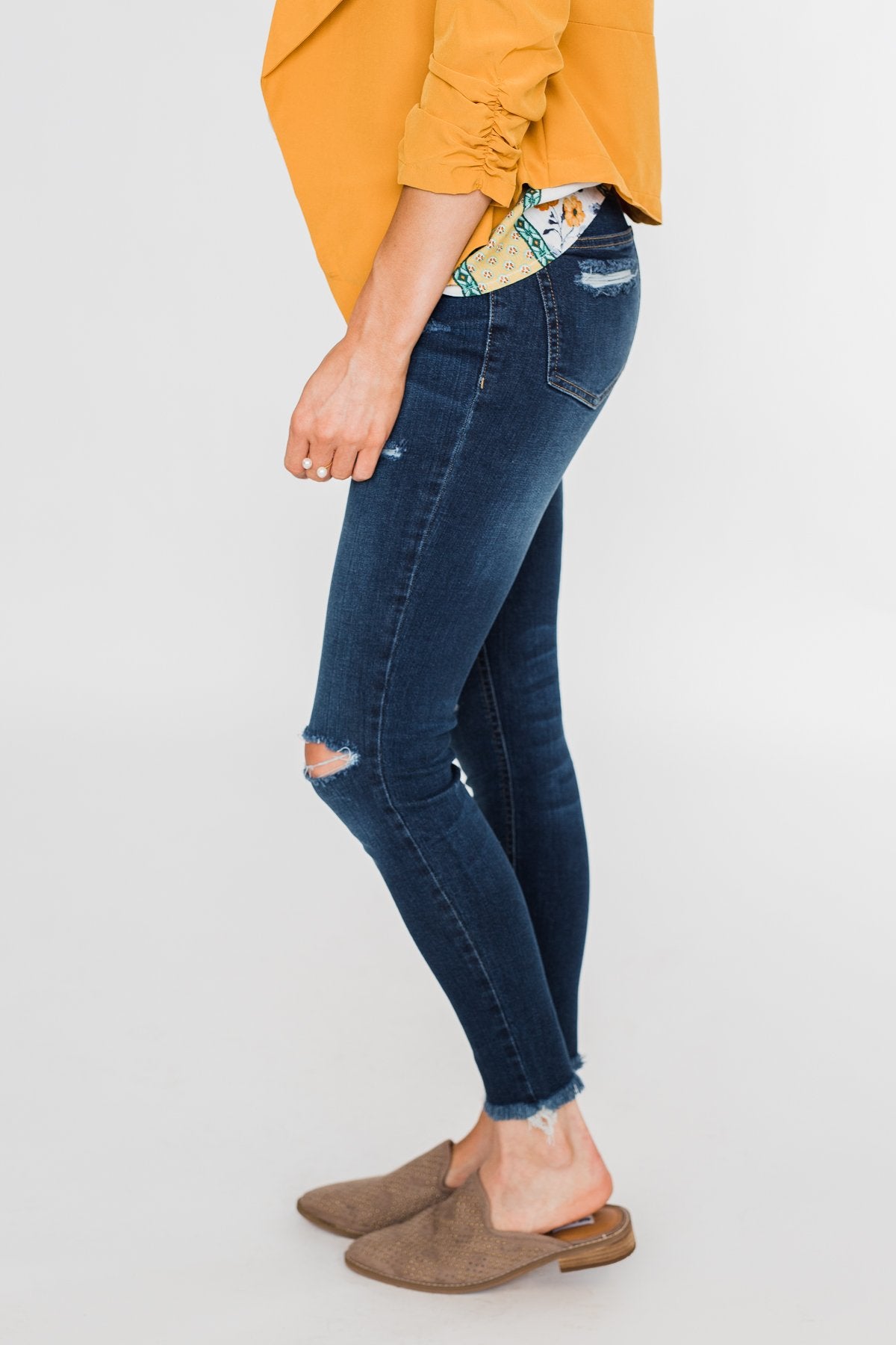 C'est Toi Distressed Skinny Jeans- Jade Wash
